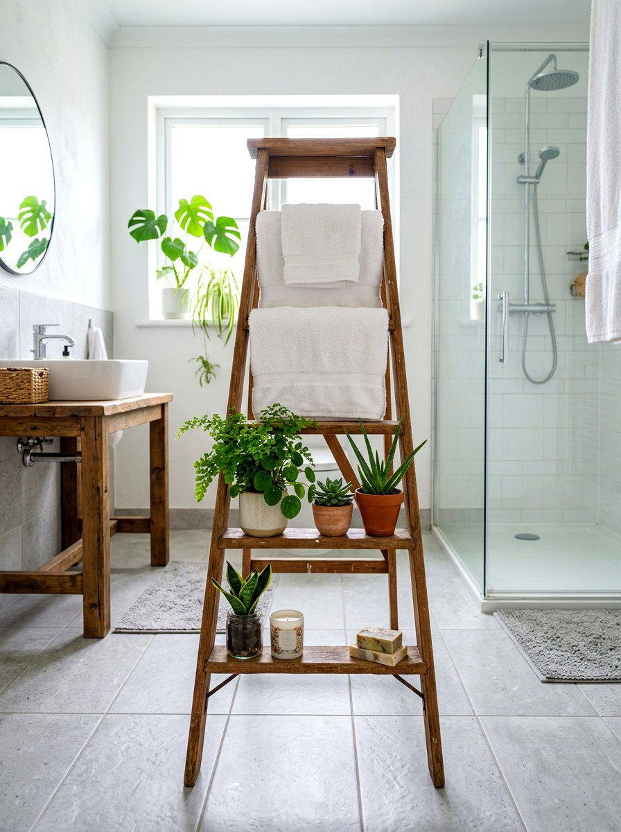 Wooden Step Ladder - 30 thrifted home decor ideas