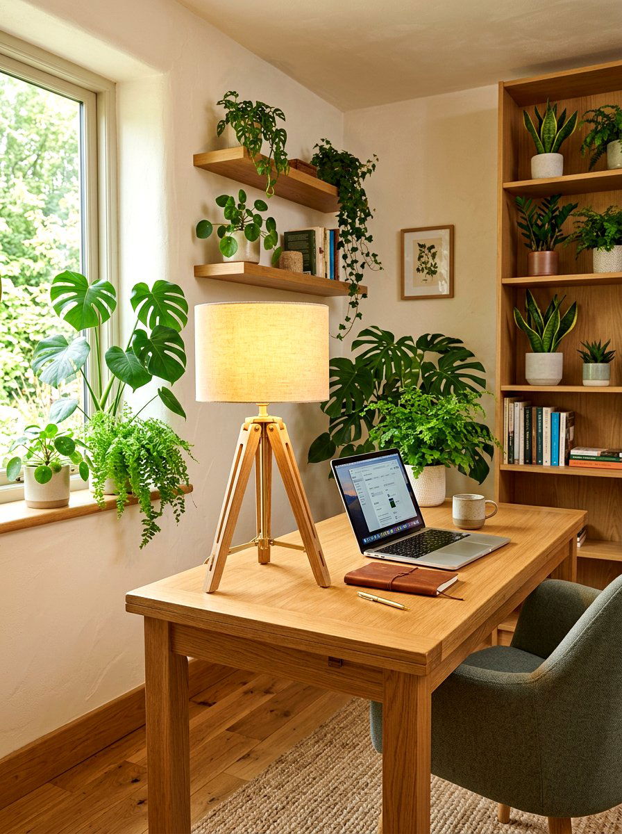 Wooden Tripod Table Lamp Office - 30 lamp lit office ideas