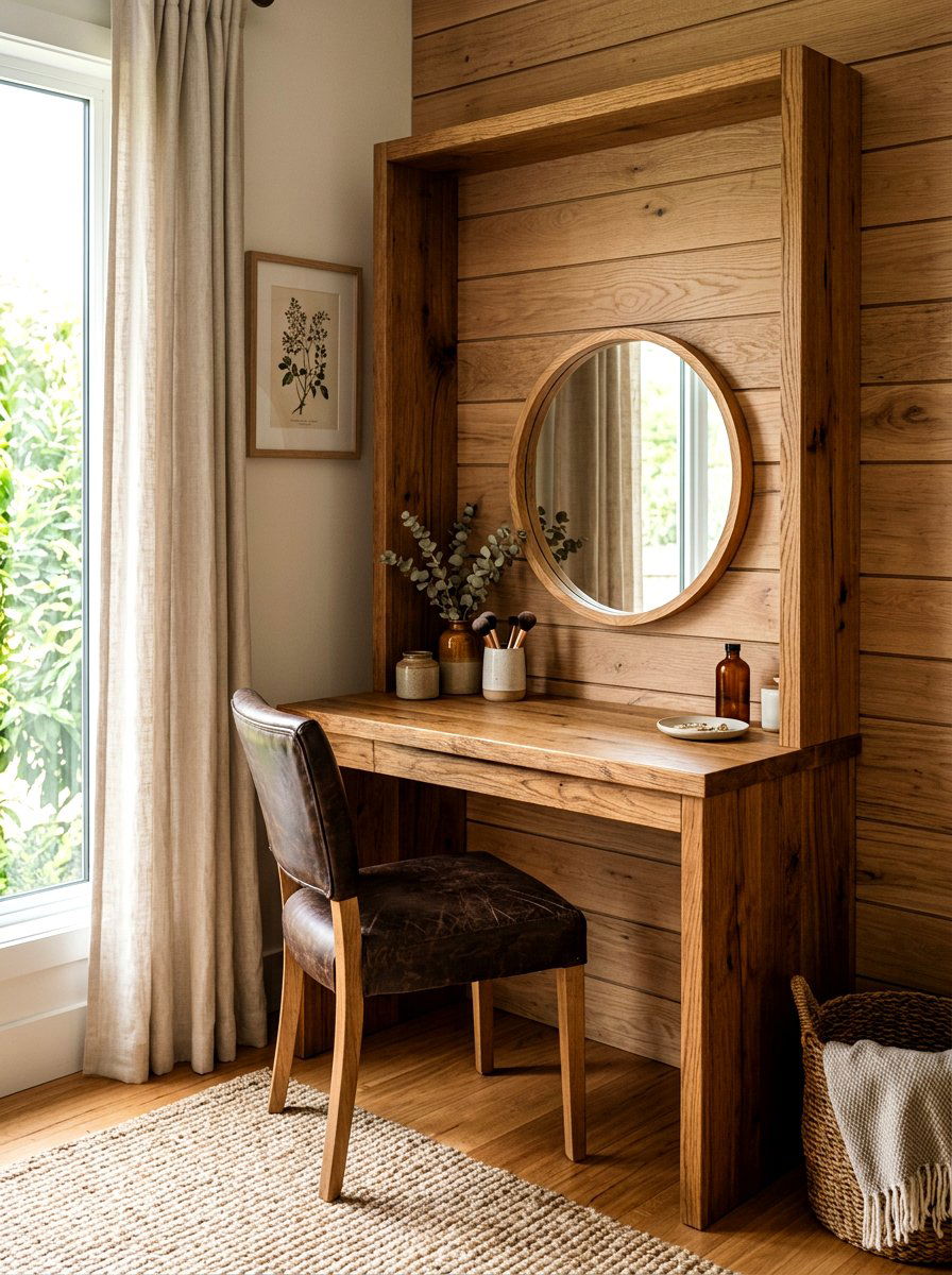 Wooden Vanity Nook - 30 vanity nook ideas