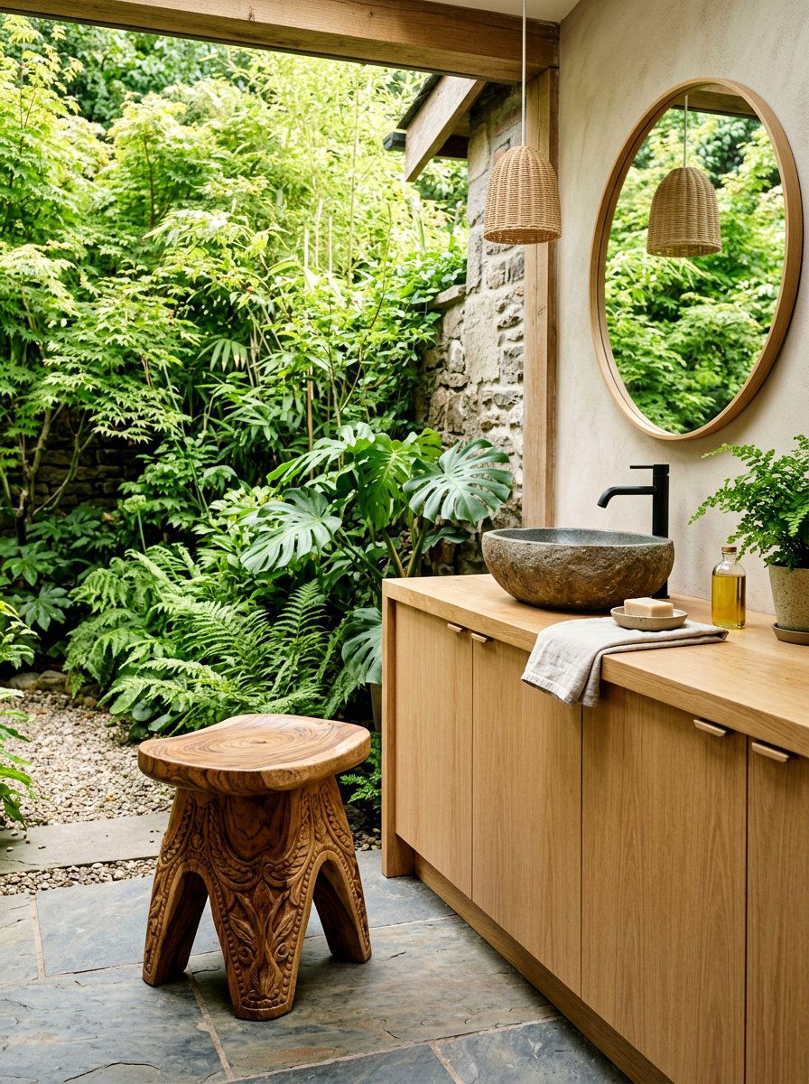 Wooden Vanity Stool - 30 vanity stool bathroom ideas