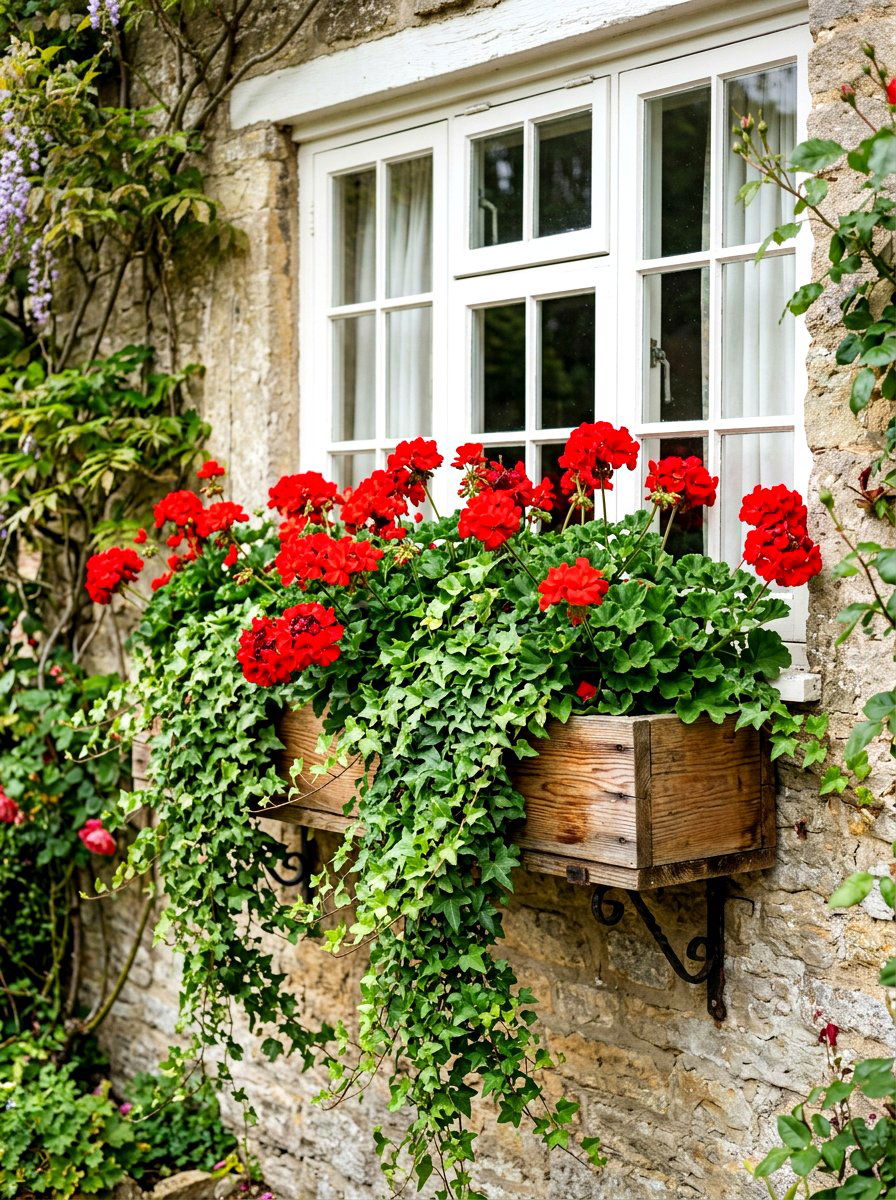 Wooden Window Boxes - 30 low maintenance curb appeal ideas