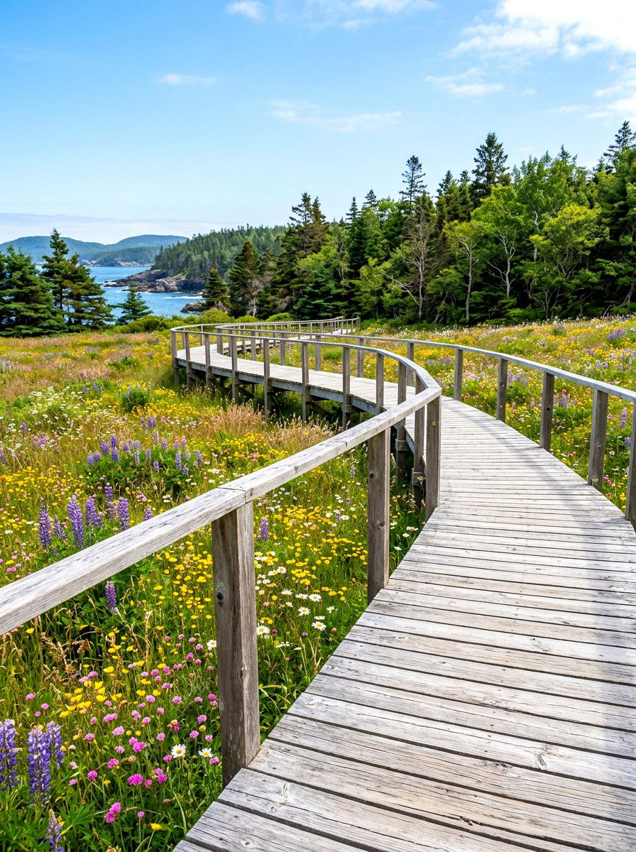 Wooden boardwalk path - 30 woodland path ideas