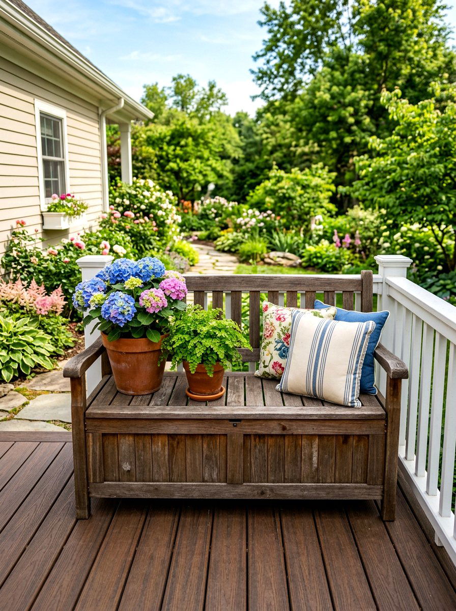 Wooden deck box bench - 30 deck box ideas