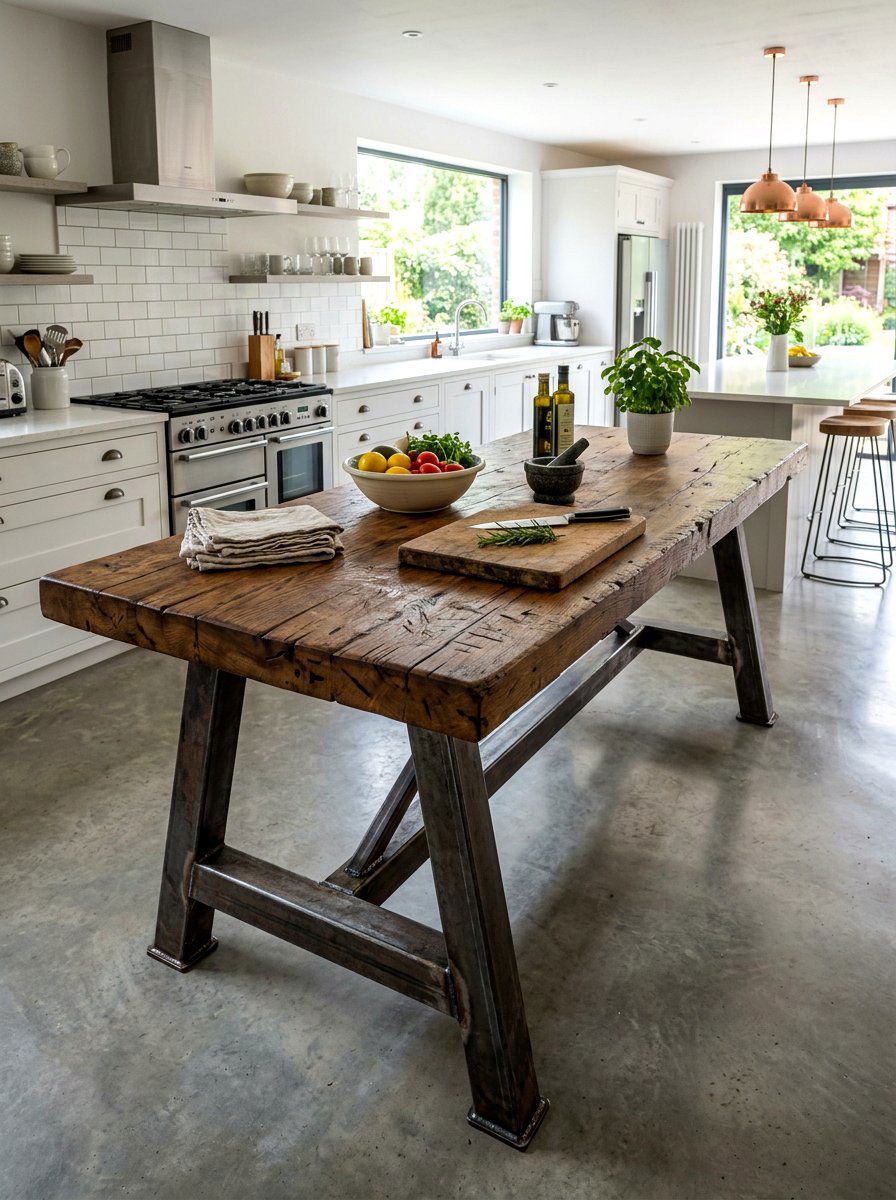 Wooden kitchen workbench - 30 freestanding furniture kitchen ideas