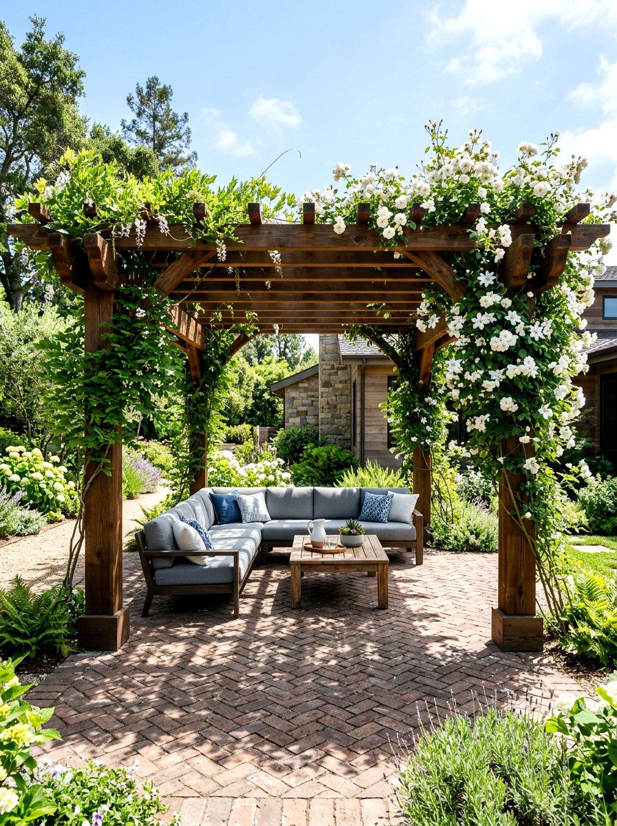 Wooden pergola - 30 backyard oasis ideas