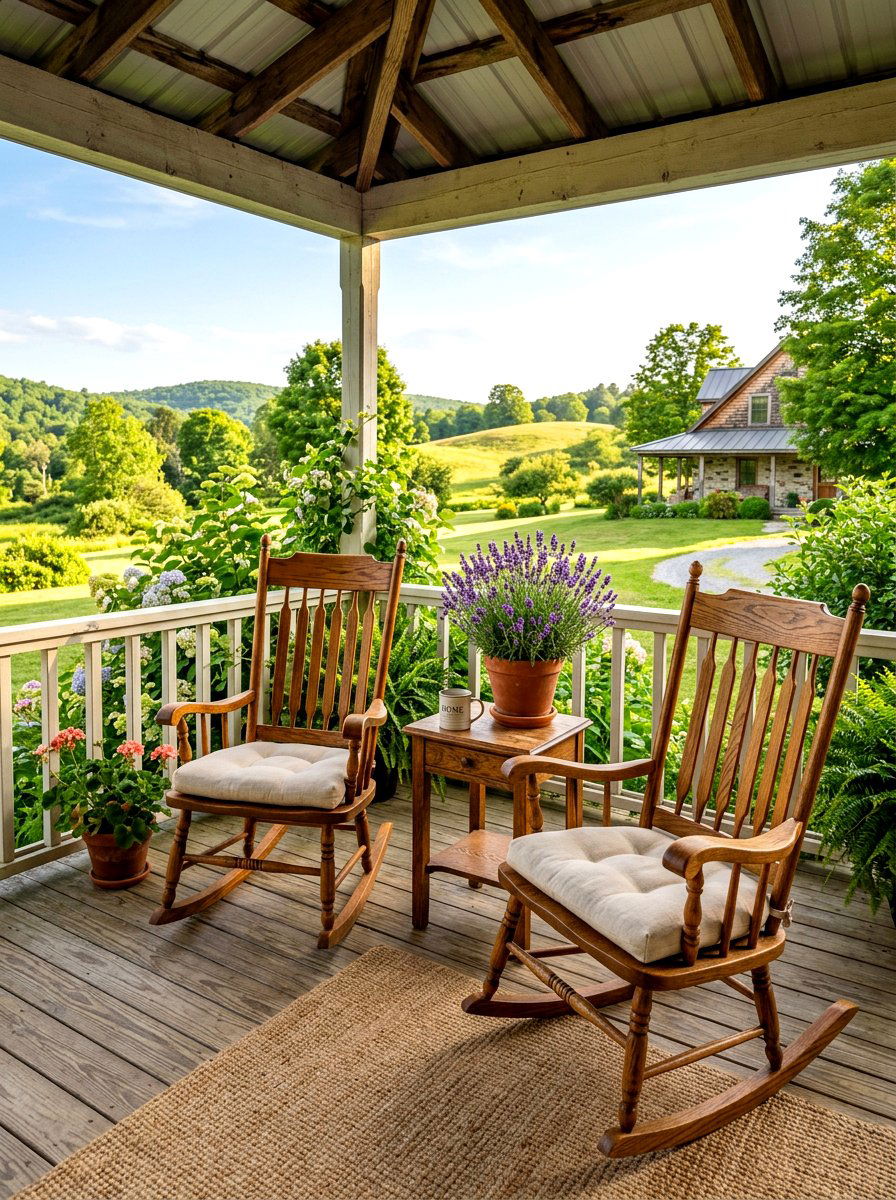 Wooden rocking chairs - 30 veranda furniture ideas