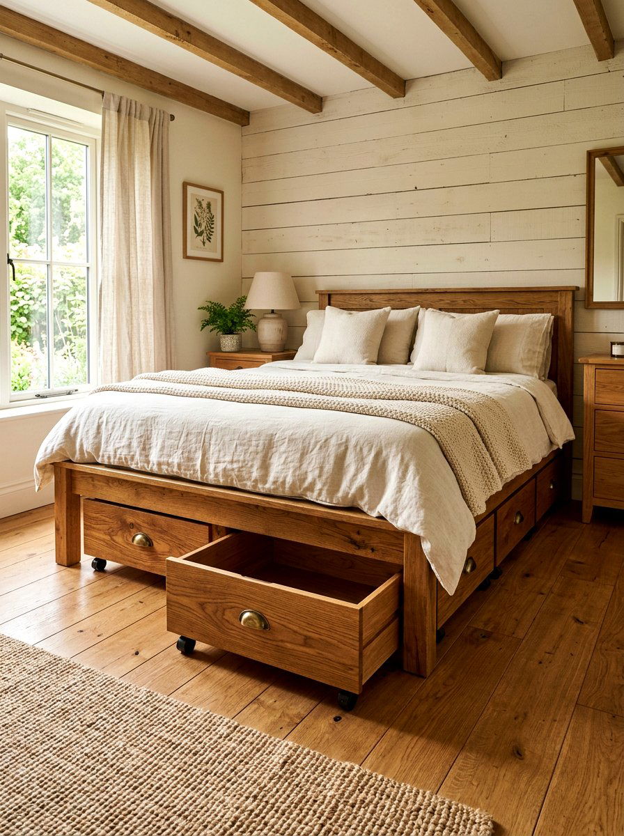 Wooden rolling storage drawers - 30 under bed storage ideas