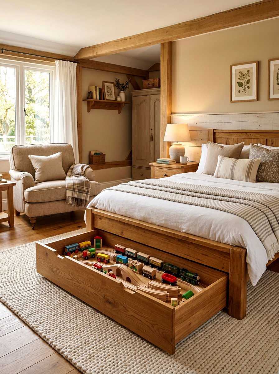 Wooden storage drawer - 30 under bed toy storage ideas