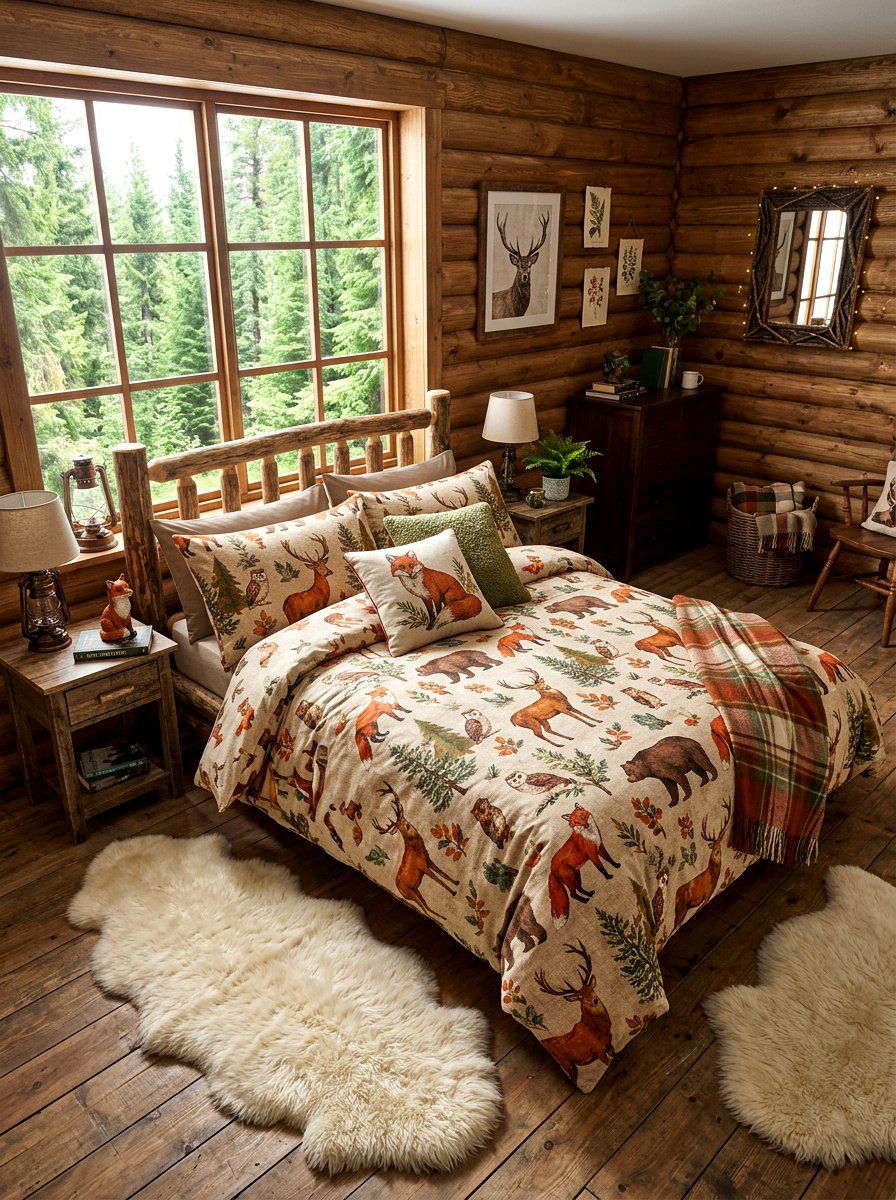 Woodland Animal Bedding - 30 storybook bedroom ideas