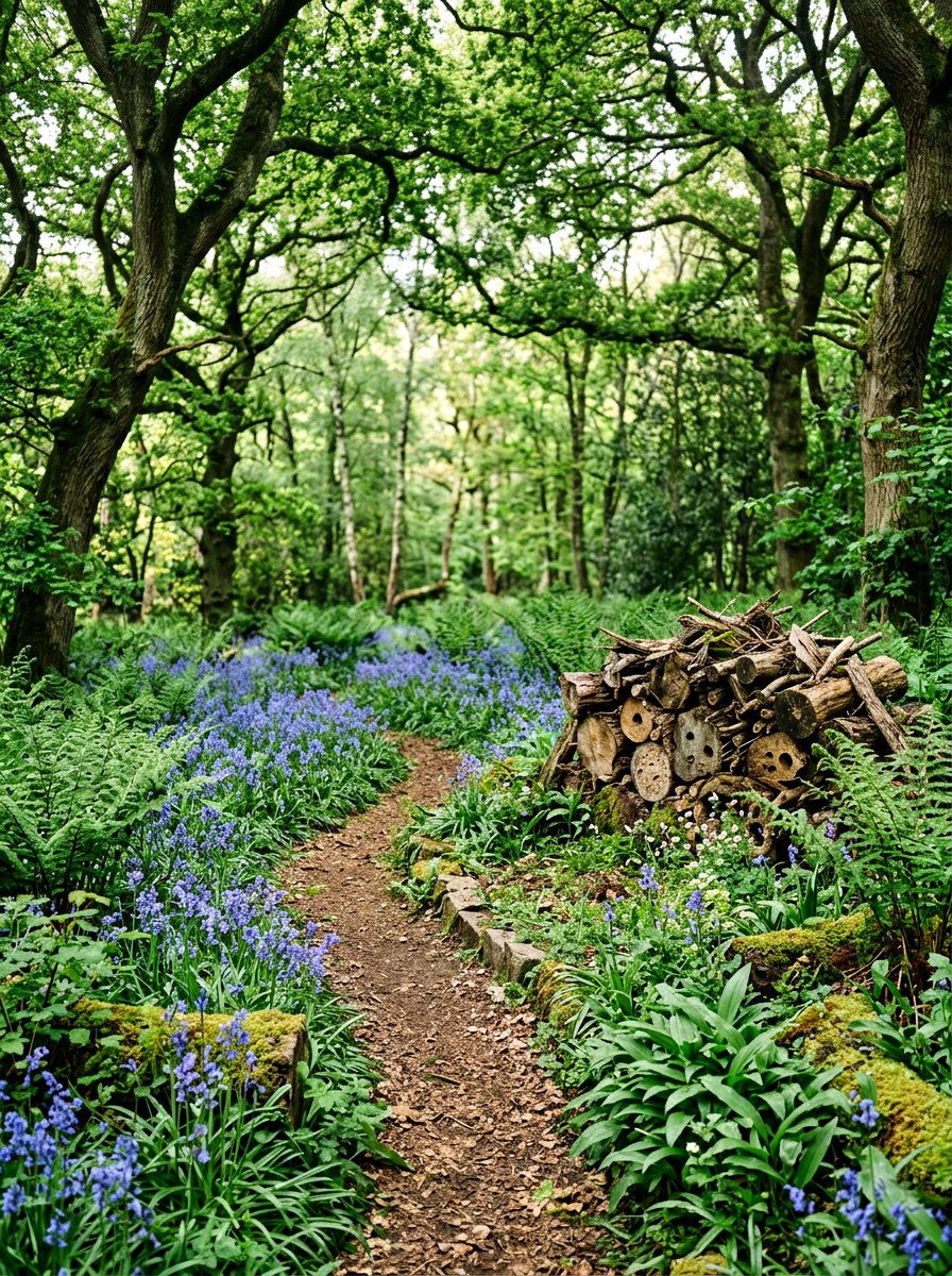 Woodland Garden Area - 30 bee friendly garden ideas