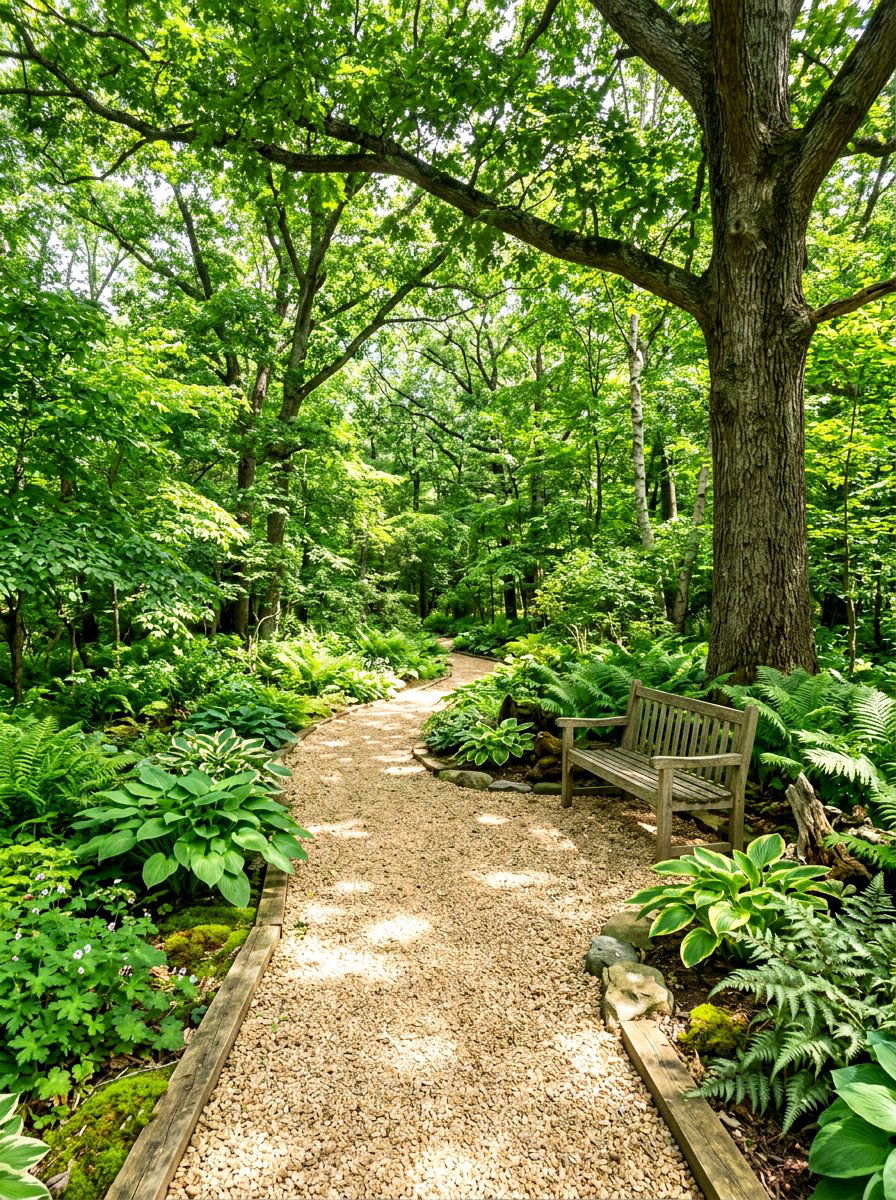 Woodland Gravel Retreat - 30 gravel courtyard ideas