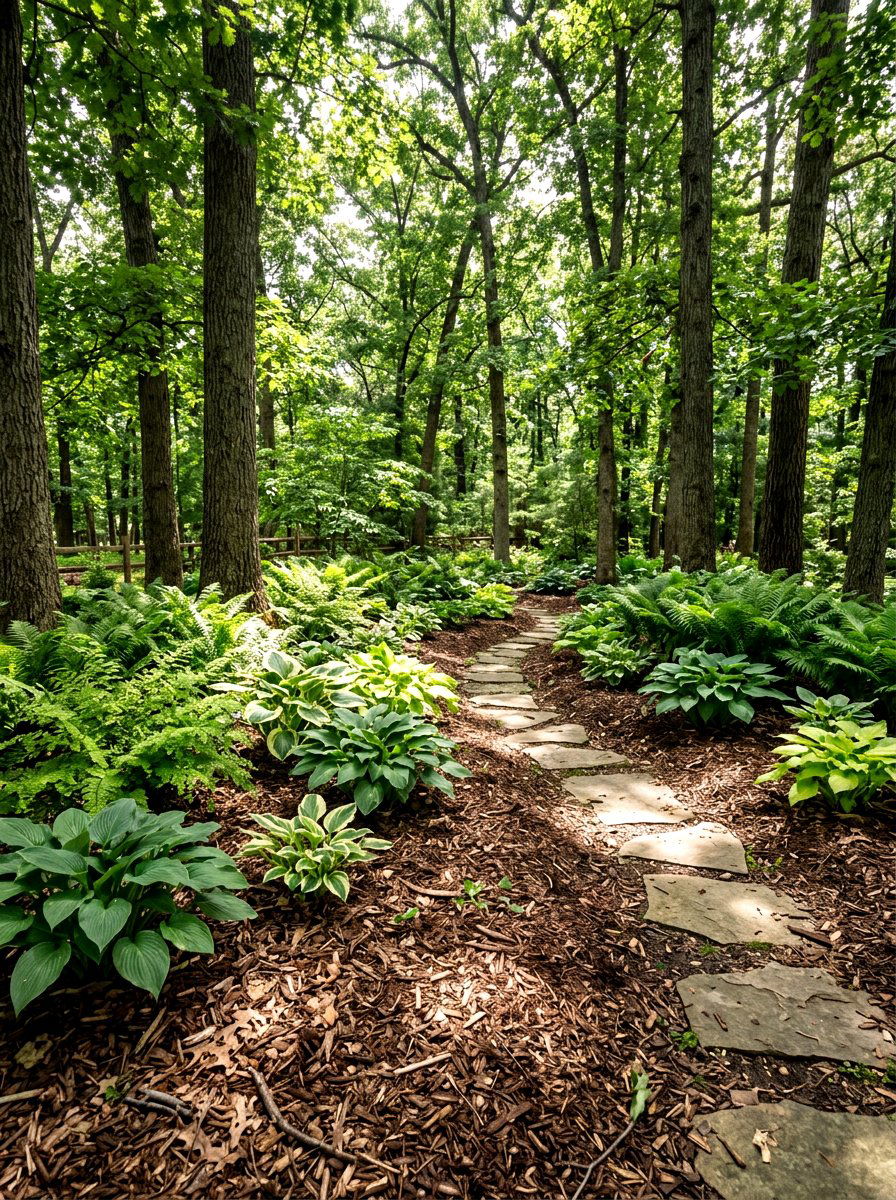 Woodland Mulch Floor - 30 mulch landscaping ideas
