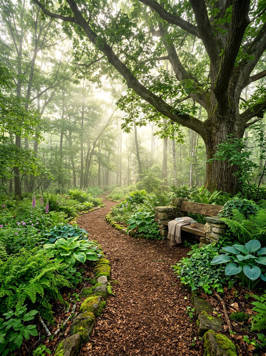 Woodland Path Sanctuary - 30 meditation backyard corner ideas