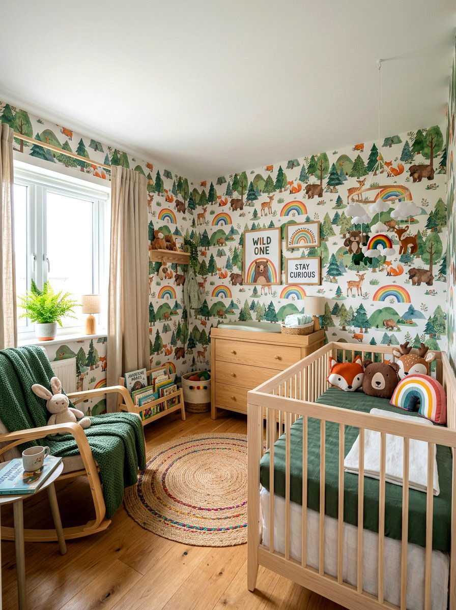 Woodland Rainbow Nursery - 30 rainbow nursery ideas