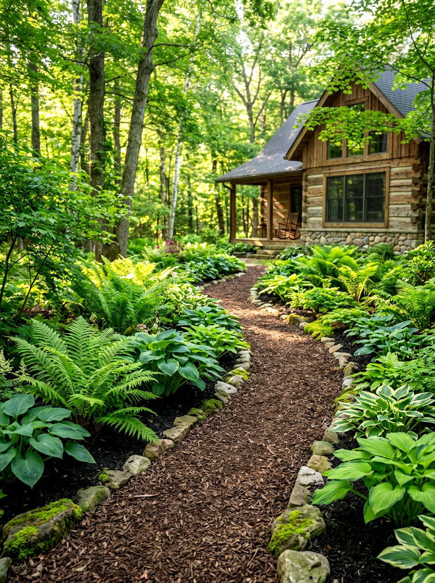 Woodland Shade Garden - 30 no mow front yard ideas