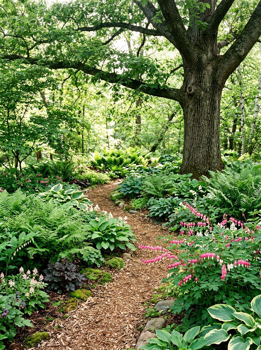 Woodland Shade Garden - 30 pollinator paradise backyard ideas