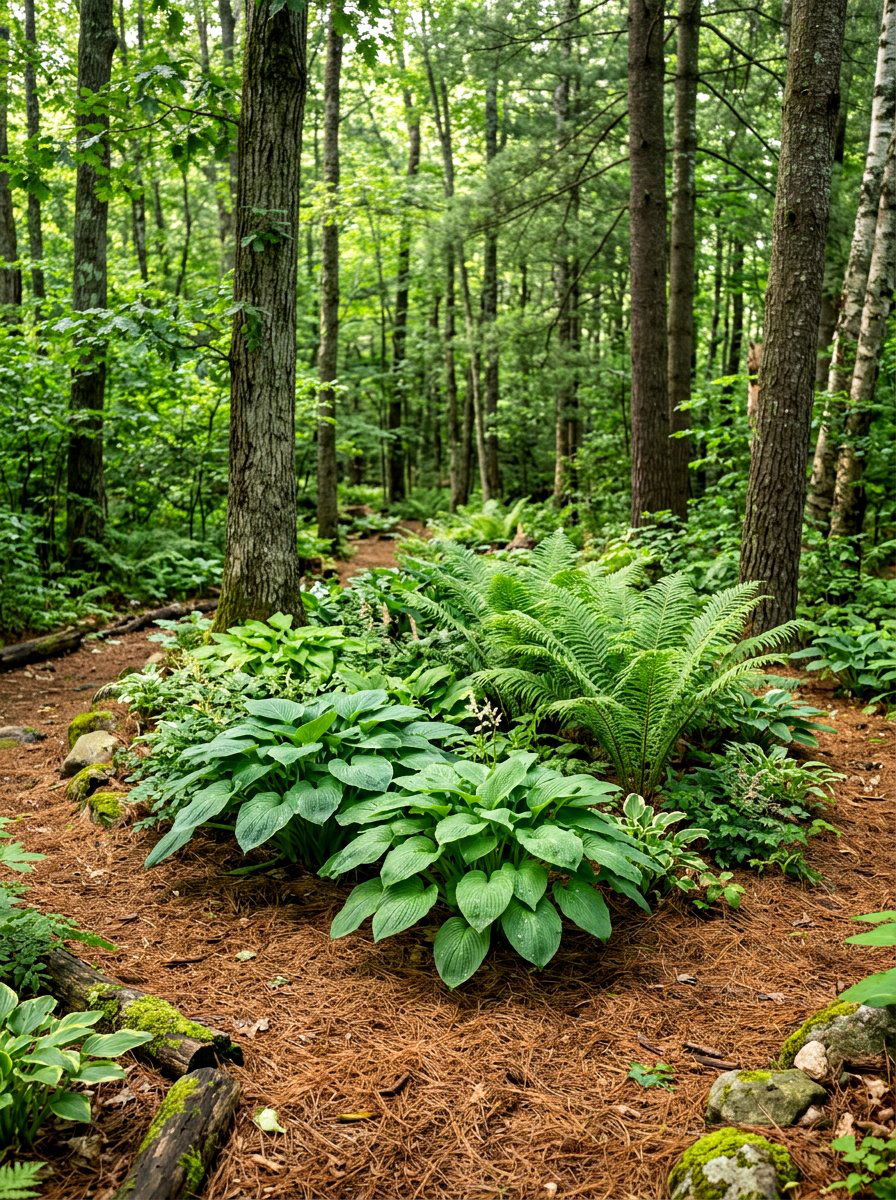 Woodland Shade Island - 30 driveway island landscaping ideas