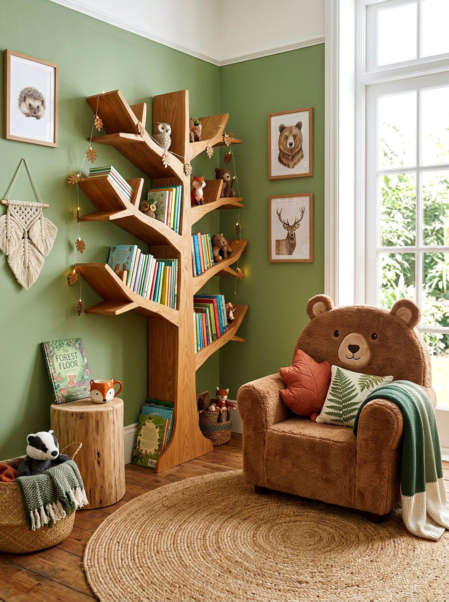 Woodland Theme Corner - 30 nursery reading nook ideas