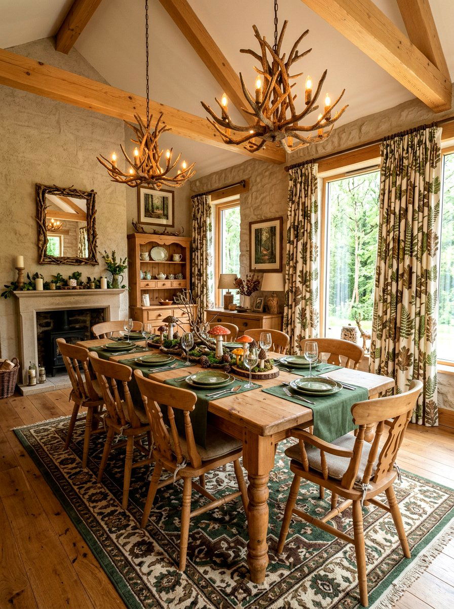 Woodland Theme Dining Room - 30 mushroom dining room ideas
