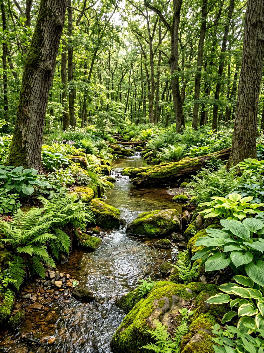 Woodland Water Brook - 30 stream garden ideas