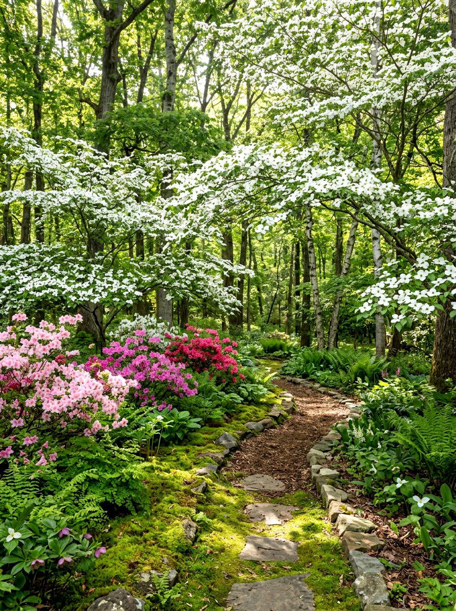 Woodland garden border - 30 backyard border planting ideas