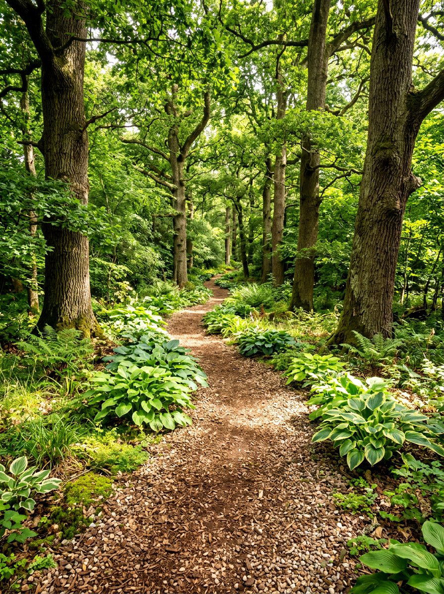 Woodland gravel path - 30 gravel path backyard ideas