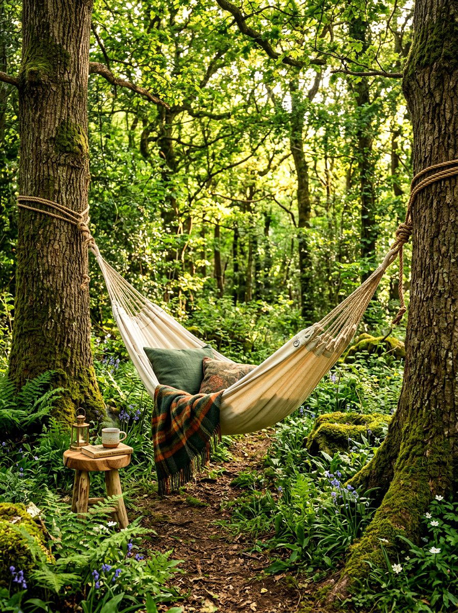 Woodland hammock garden setup - 30 hammock garden corner ideas
