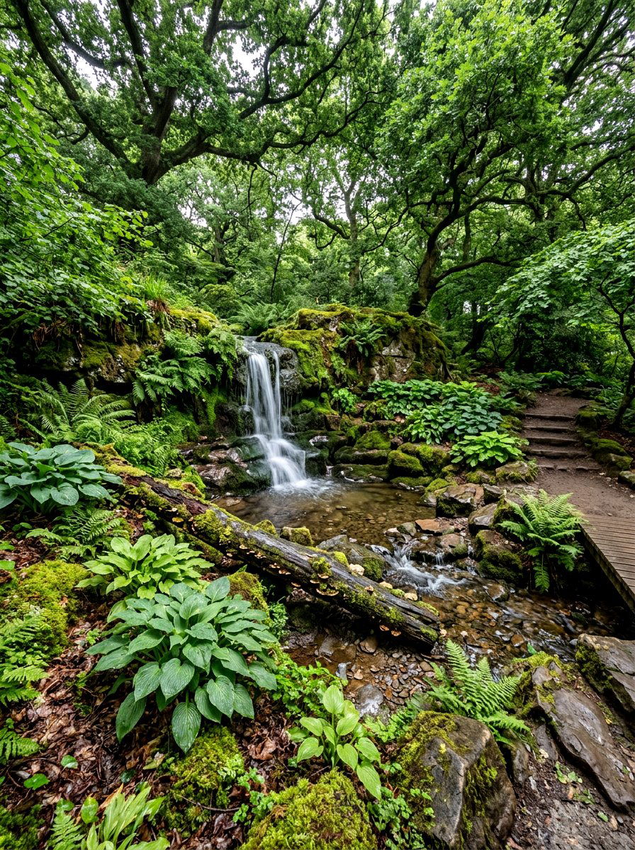 Woodland waterfall - 30 pondless waterfall ideas