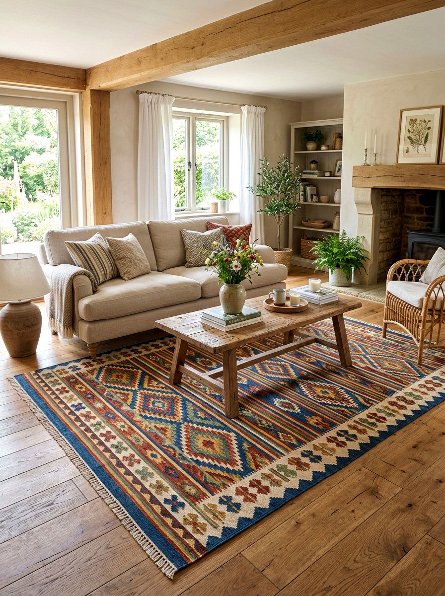 Wool Flatweave Rug Living Room - 30 living room rug ideas