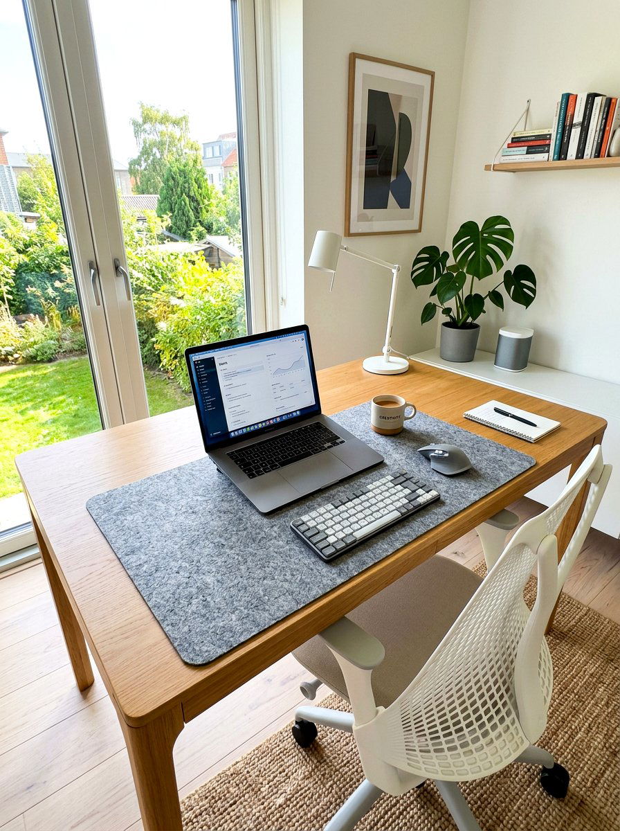 Wool felt workspace - 30 sustainable home decor ideas