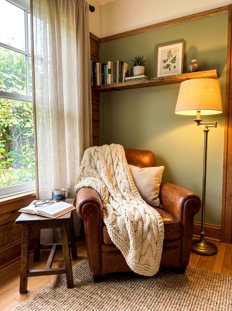 Wool reading nook - 30 sustainable home decor ideas