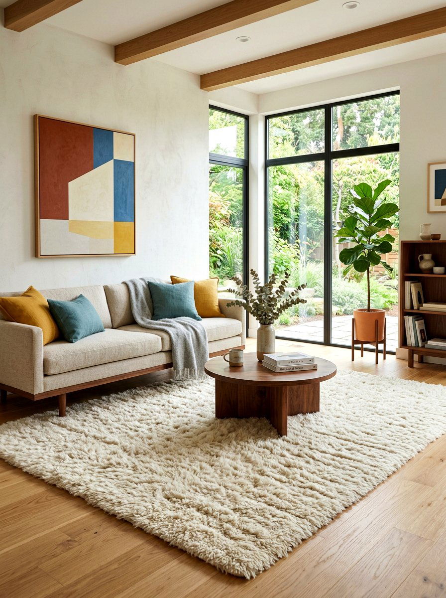 Wool rug interior - 30 slow living home ideas