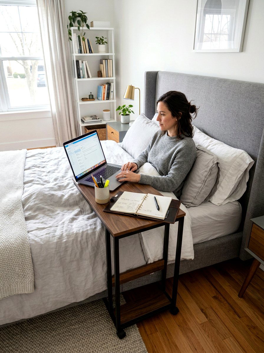 Work From Bed Cart - 30 bedside cart storage ideas