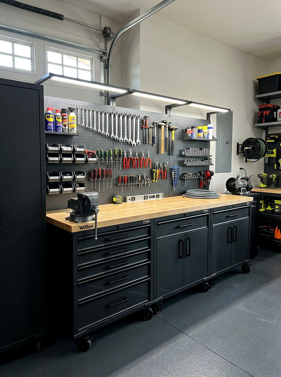Workbench Garage Cabinet - 30 garage cabinet ideas