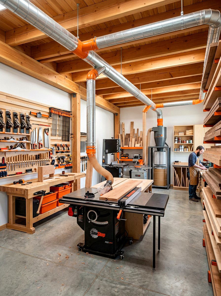 Workshop With Dust Collection System - 30 clean air room ideas