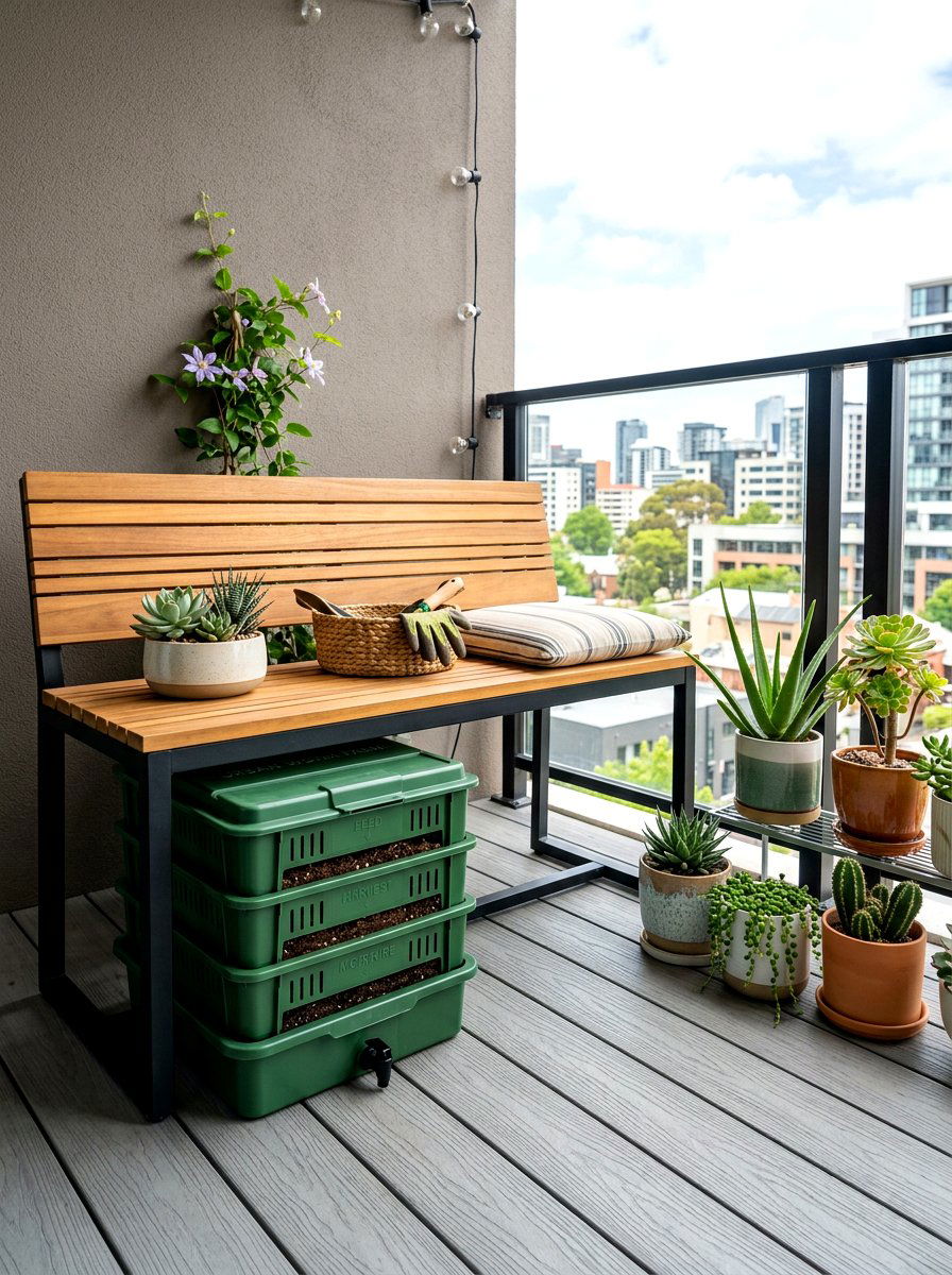 Worm farm station - 30 compost corner garden ideas