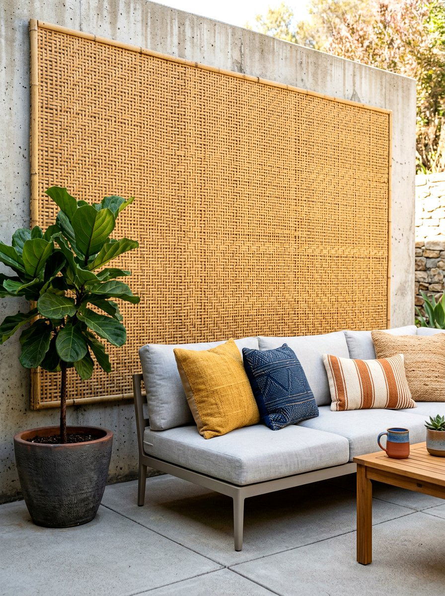 Woven Bamboo Mat Screen - 30 bamboo privacy screen ideas
