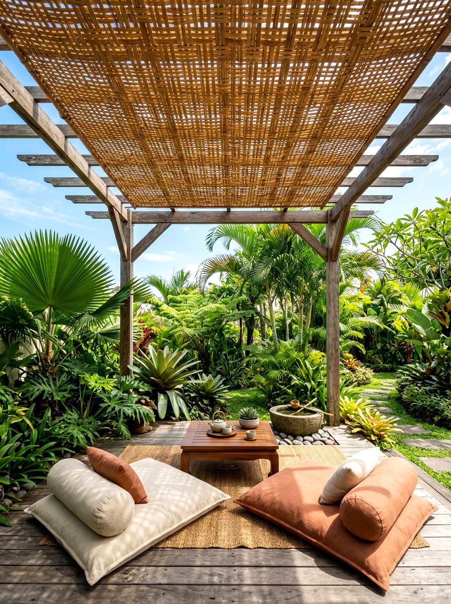 Woven Bamboo Screen - 30 patio cover ideas
