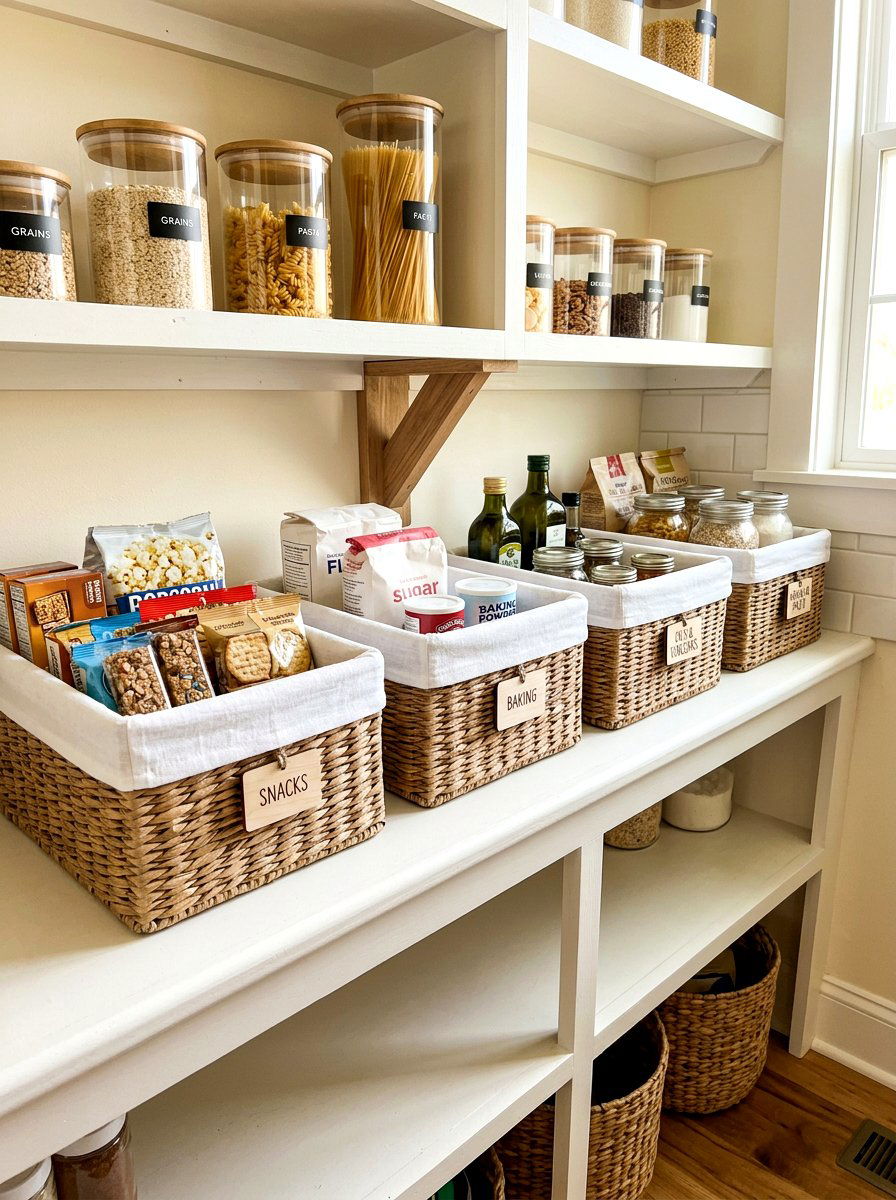Woven Basket Bin - 30 refill station pantry ideas