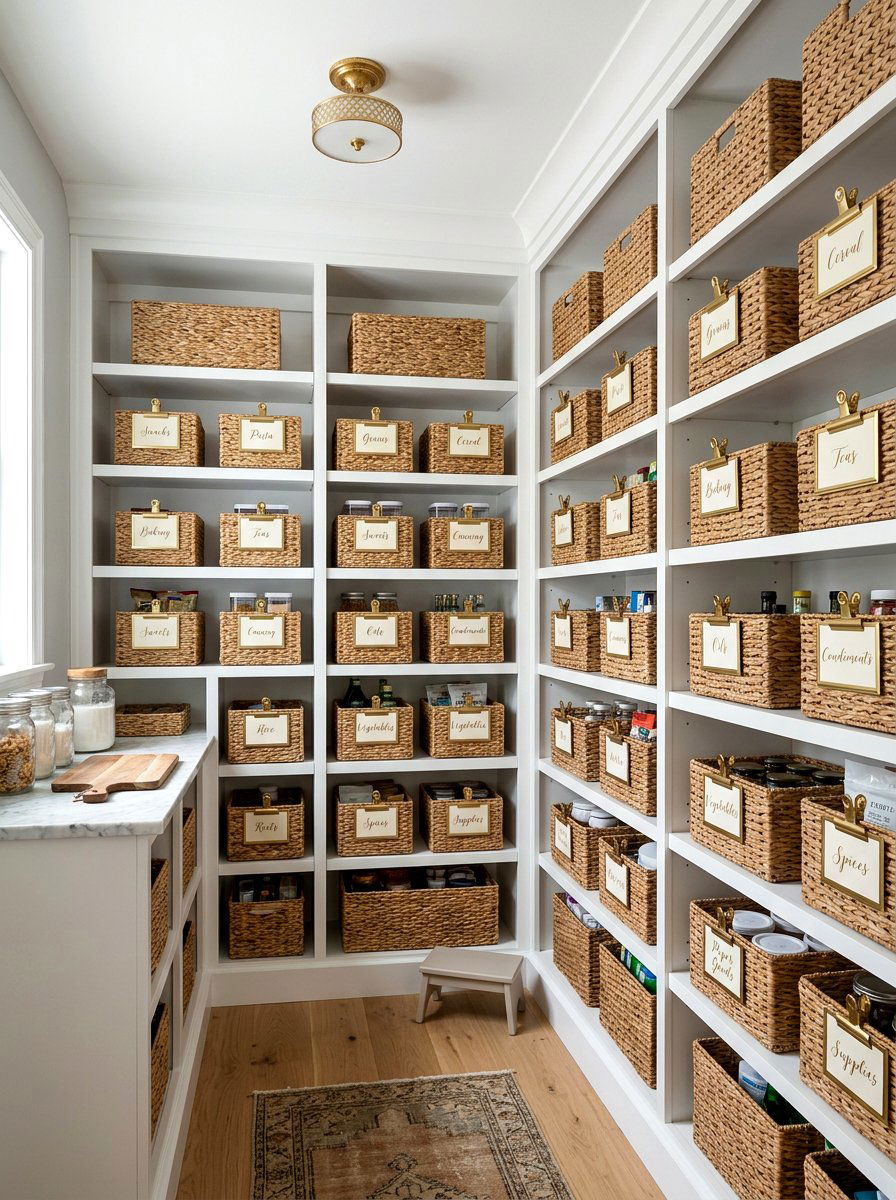 Woven Basket Clip Label - 30 label system pantry ideas
