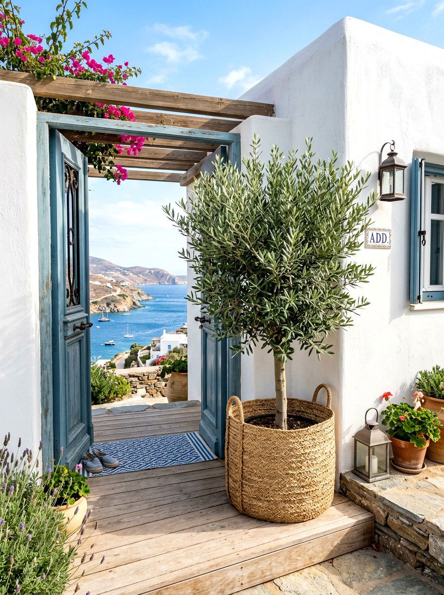 Woven Basket Olive Tree - 30 olive tree entry ideas