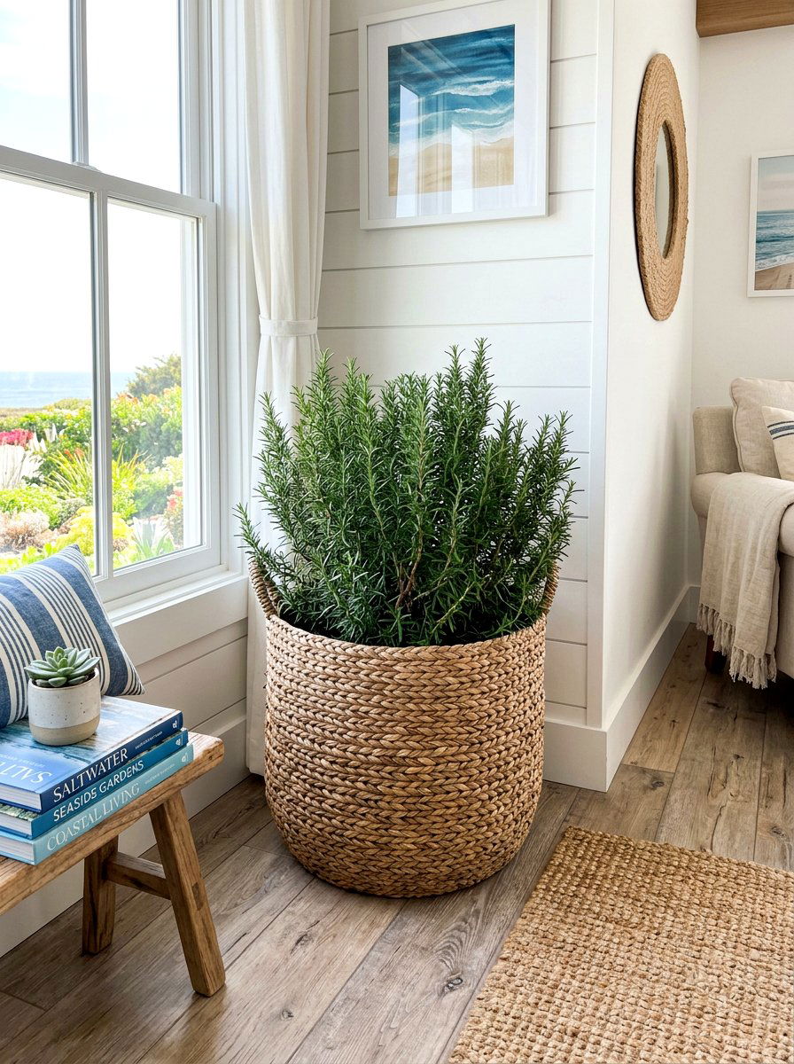 Woven Basket Planter - 30 herb planter ideas