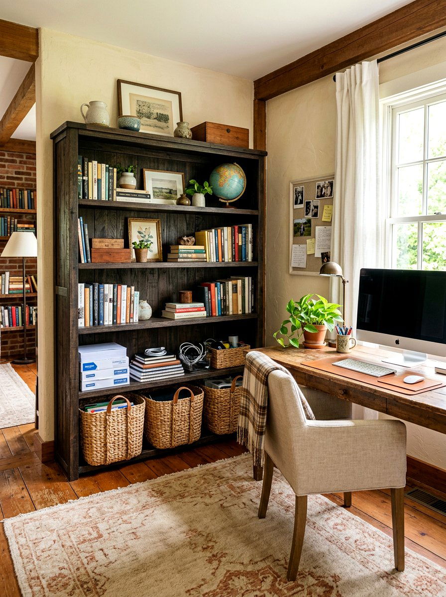 Woven Basket Storage - 30 office supply storage ideas