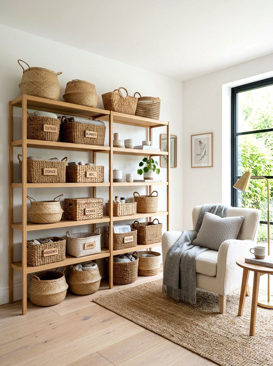 Woven Basket Storage - 30 Scandinavian home ideas