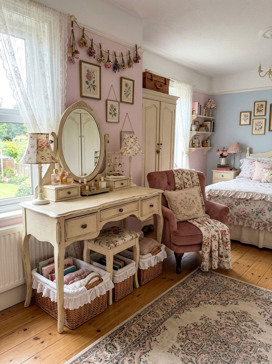 Woven Basket Storage - 30 coquette room decor ideas
