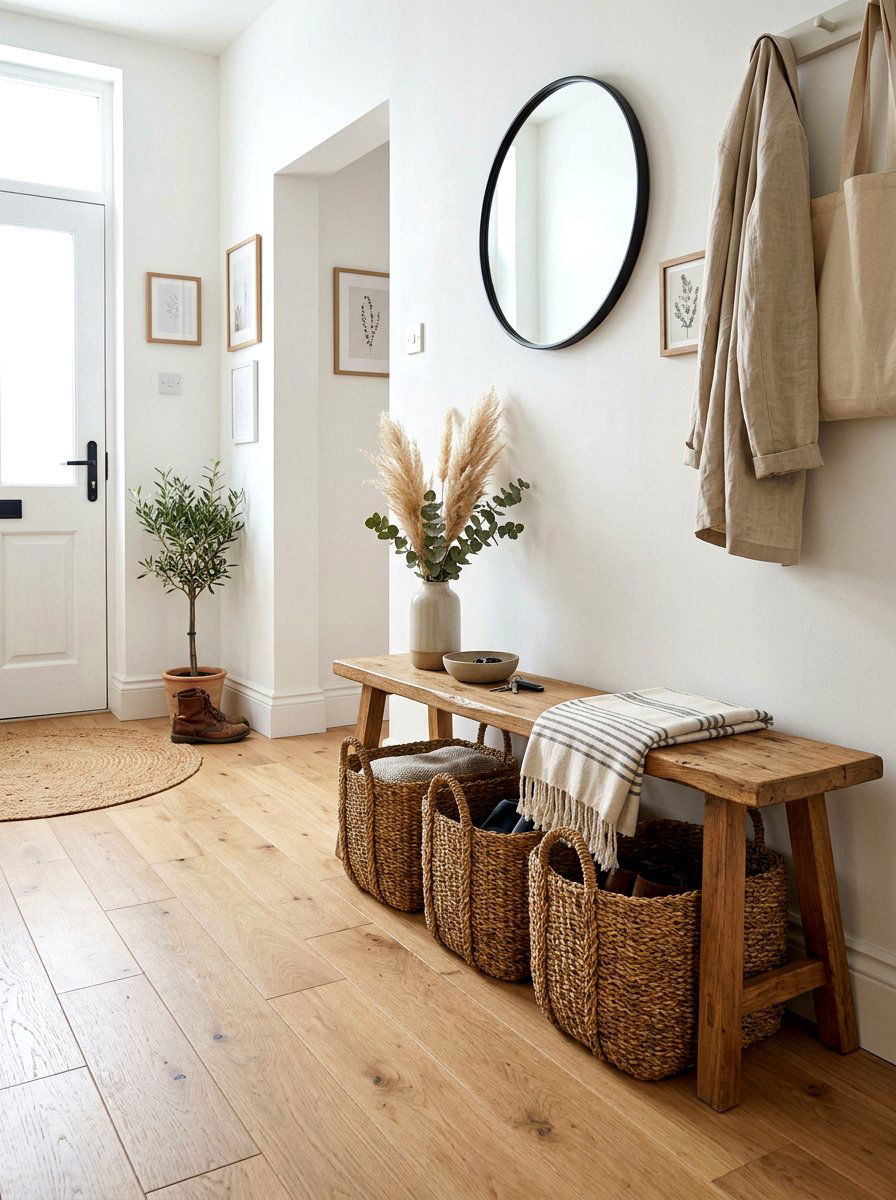 Woven Basket Storage - 30 soft minimal apartment ideas