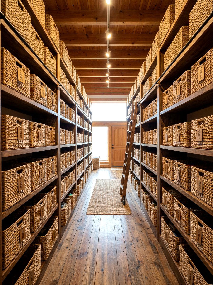 Woven Basket Storage Room - 30 biophilic interior design ideas