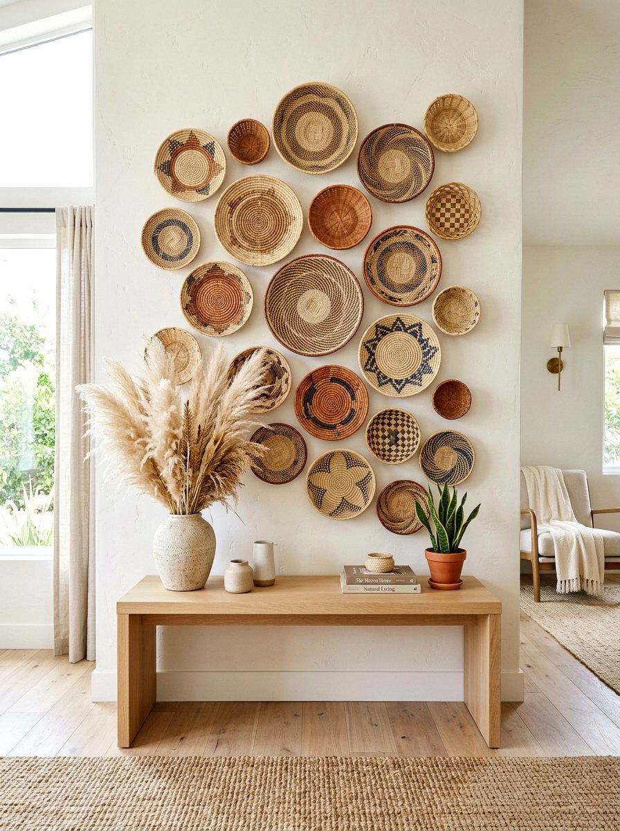Woven Basket Wall Decor - 30 entryway wall decor ideas