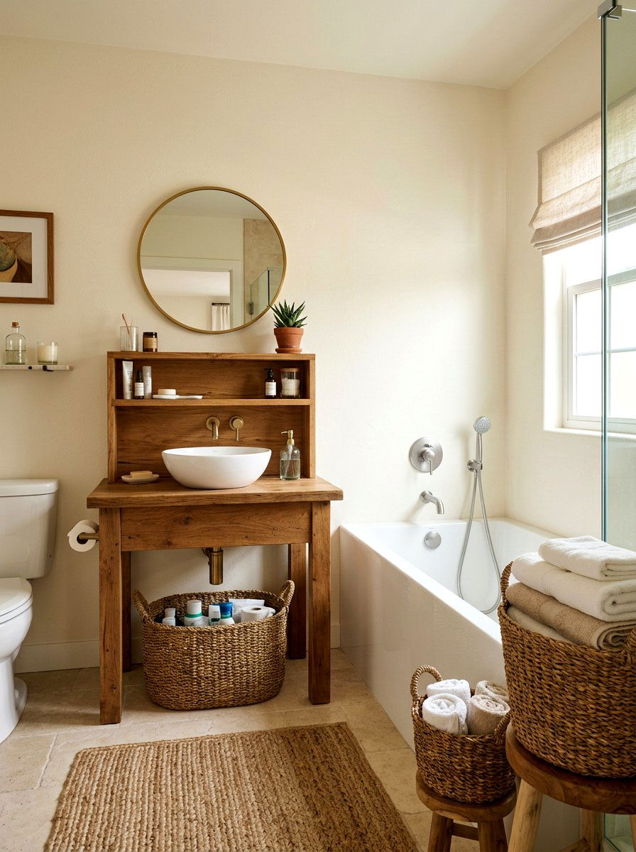 Woven Bathroom Baskets - 30 guest bathroom ideas