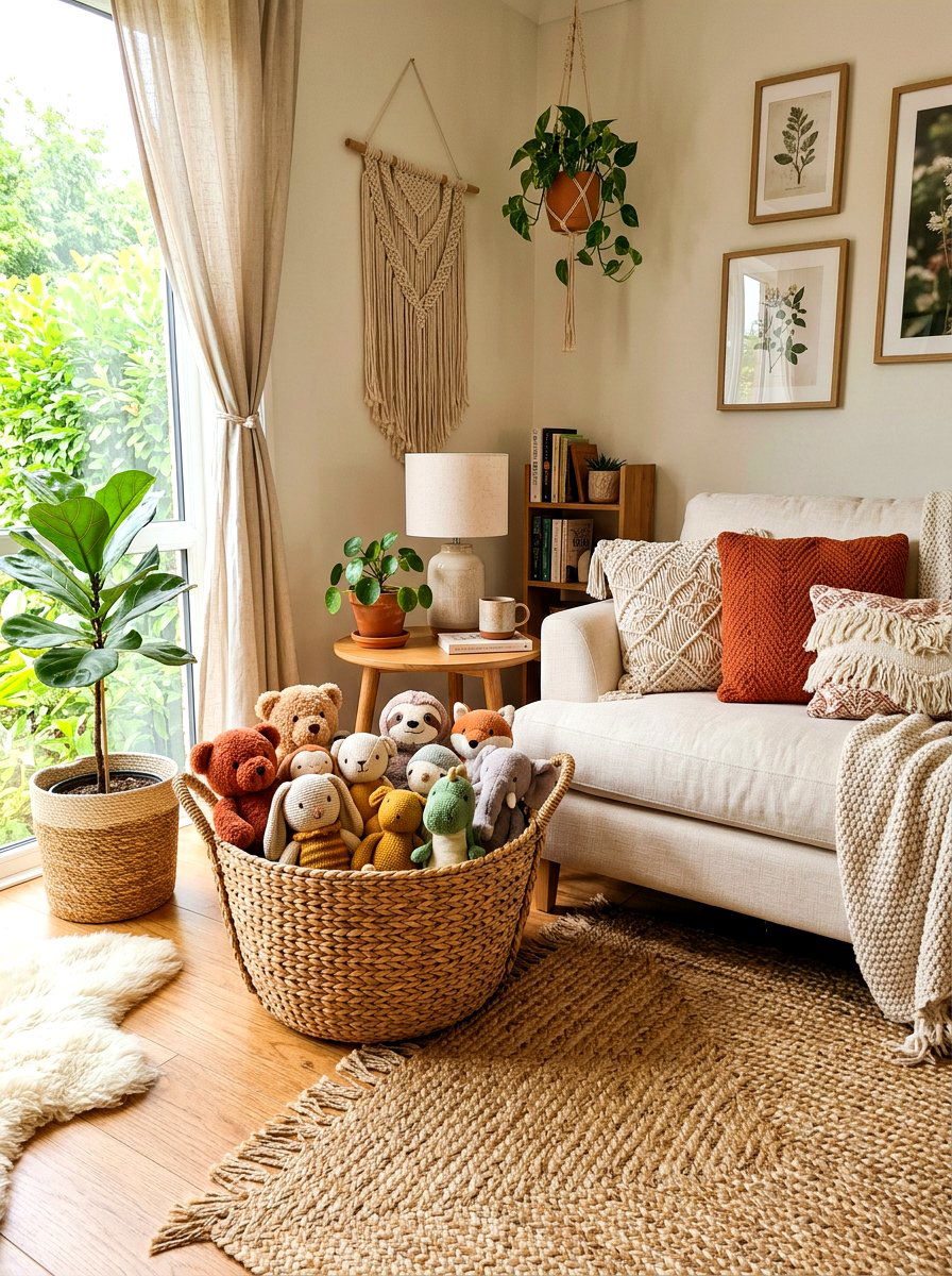 Woven Floor Basket - 30 toy storage ideas